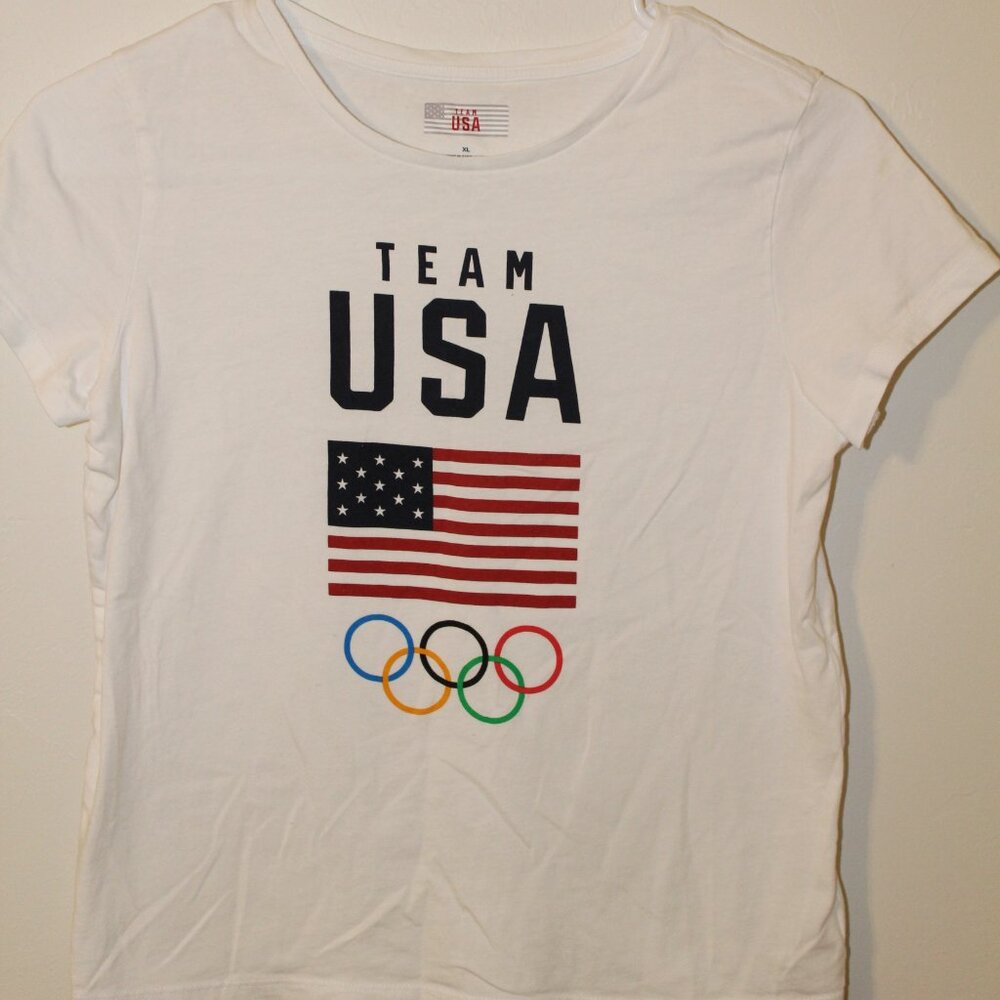 Team USA Olympics Girls White Shirt Size XL